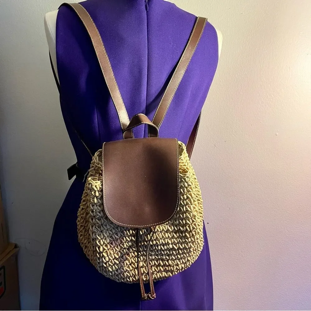 Cappelli Crochet Toyo Straw Backpack